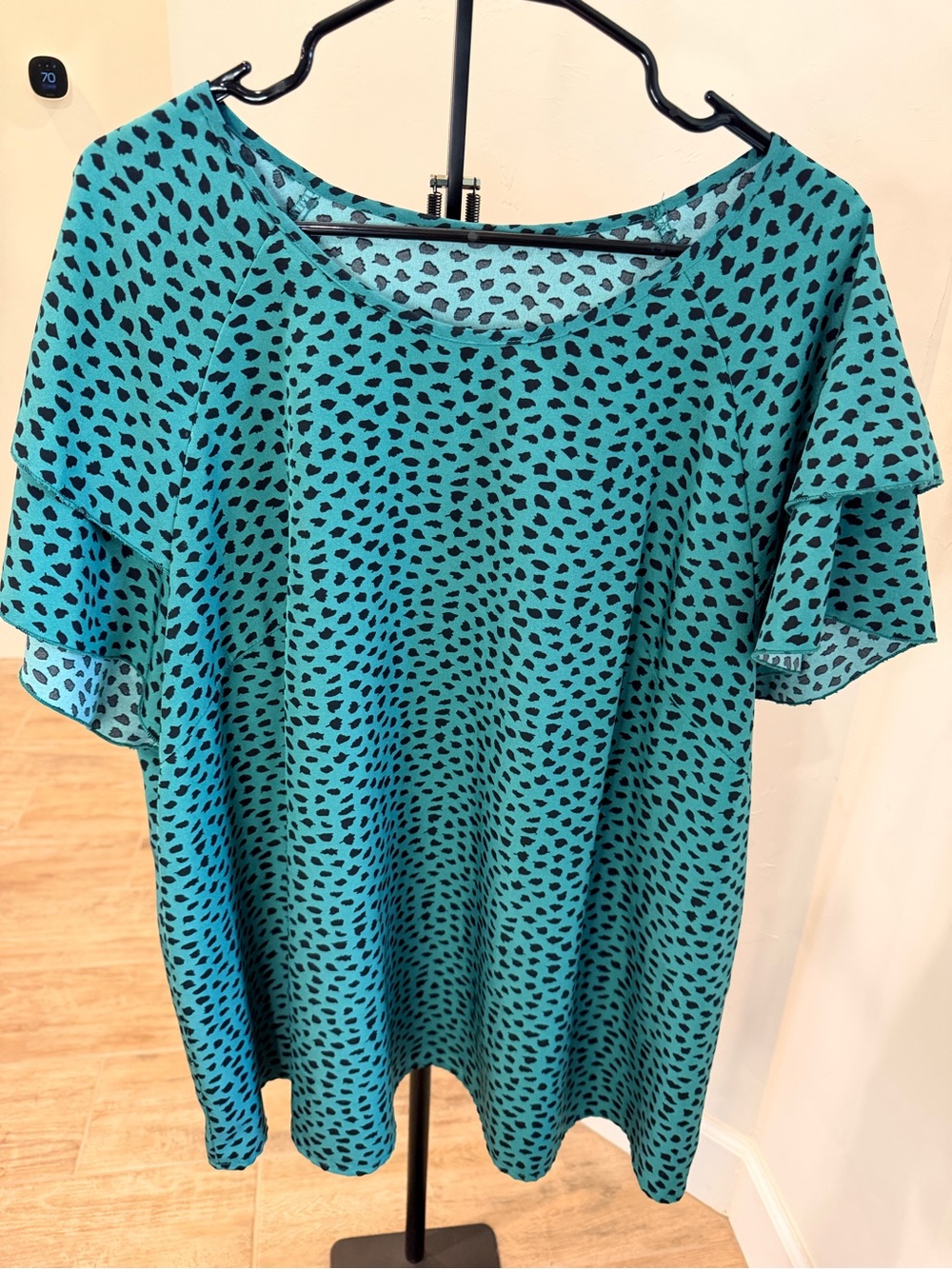 SHEIN Curve Animal Print Flutter Sleeve Top – 3x